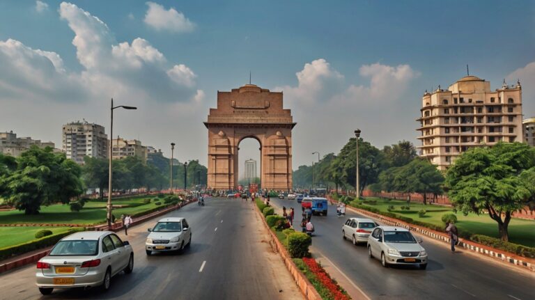 People standing outside buildings in Delhi-NCR after early morning earthquake tremors on July 10, 2025.