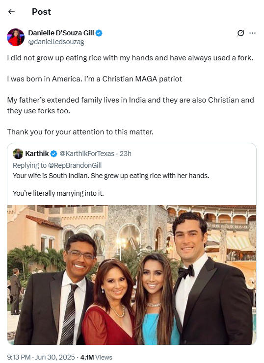 Congressman Brandon Gill and Indian-American mayoral candidate Zohran Mamdani trending on social media over cultural eating habits debate.